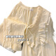 COLORFUL GEMS spring and autumn pajamas for women in summer 2025 new cotton long-sleeved sweet princess style can be worn outside home clothing set 9904 powder [trousers + long sleeves] 175 L [recommended weight 100-120 Jin [Jin equals 0.5 kg]]