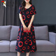Der neue Sommer-Seidenkleid von Woodpecker, große sammelige, lose Baumwollkleid für Frauen, mittlere und ältere Frauenkleidung, Blumenstil, Bauch, M Mom, 9922 Modell Nr. 28 2xl (Empfohlen 120 Jin [Jin gleich 0,5 kg] -135 Jin [Jin gleich 0,5 kg]))