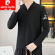 Pierre Cardin Männer mittleren Alters Chinesischer Stil Chinesischer Stil Langsamer T-Shirt Trendy Brand Stickerei Button Top Casual Tang Anzug Herbst und Winter Neues Deutsches Velvet [Vatertagsgeschenk] 9888 White [V-Ausschnitt] besticktes langärmlige M.