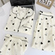 Jingpufei's new summer polka dot cotton gauze pajamas women's three-piece set comfortable home clothes Yunduo Cotton-9905# Black Love Three-piece Set M [Suggestion 75-100Jin [Jin equals 0.5 kg]]