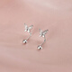 Wanmu s999 sterling silver earrings, butterfly earrings, new screws, exquisite sleeping ear piercing, no need to remove them, 9999 solid silver butterfly hook screw earrings, sterling silver, one pair