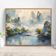 中式山水风景数字油画diy手绘画画填色感丙烯油彩涂色填充画 X9737 4050油画套餐内框+画笔+颜料