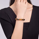 Liuguifu Jewelry Gold Transfer Bead Bracelet for Men and Women Tiger Eye Stone Small Gold Beads Pure Gold Bracelet Birthday Gift