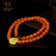 Jiale Beeswax Bracelet Women's Natural South Red Agate Bracelet Two Circles Multiple Circles Persimmon Red South Red Accessories Authentic Birthday Gift About 6mm