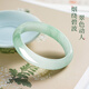 Zhou Dajin CHOW TAI KING Tianshan Jade Bracelet Women's Ice Translucent Flower Gold Thread Wide Jade Bracelet Birthday Gift for Girlfriend, Wife, and Mom
