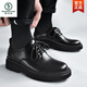 Woodpecker Men's Chaussures 2024 Nouveau automne British Style Black Casual Le cuir Chaussures pour hommes Business Formal Us