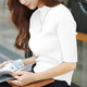 
COLORFUL GEMS new fashionable knitted sweater spring and autumn five-point sleeve base shirt women's clothing 2025 9901-Khaki-five-point sleeve S