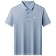 Mengtejiao Camiseta TT de manga corta para la seda de mulberry masculina Summer Daddy Daddy Casual Lapel de rayas Polos de rayas A829-Red M 165 Adecuado para 100-115Jin [Jin equivale a 0.5 kg]