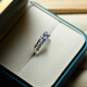 Lierui natural tanzanite colored gemstone ring for women S925 sterling silver inlaid with live mouth, adjustable and saving double-layer crystal jewelry