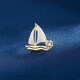 BMOI Old Phoenix 999 Sterling Silver Versatile Temperament Sailing Brooch Design Smooth Sailing Suit Pin Sailing-Gold