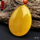 Amber School, one thing, one picture, one certificate, beeswax pendant, men and women, natural amber necklace, chicken fat yellow, no cracks, pendant 11.3g, 39*30*16mm