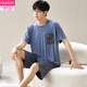 Modal Men's Pyjama Set Summer Short Shorts à manches minces de glace d'été Loose G [6624] Couclomage modal et respirant L [suggéré dans 100-120 Jin [Jin est égal à 0,5 kg]]]