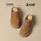 Zhr Baotou Bucken Ziehen Sie die dicke alleinige vielseitige Ein-Fuß-Single-Schuhe der Frauen weicher Sohle fauler Halbbummel AY291 Camel 36