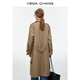VEGA CHANG relaxed windbreaker, delicate sheep wool 25 autumn style, hidden meat, slimming and long coat, warm camel brown M