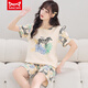 
Catman MIIOW pajamas for women in summer pure cotton short sleeve thin Korean version sweet and cute large size student home clothing set summer 1396 M women's style 75-85Jin [Jin equals 0.5 kg]
