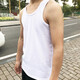 Camisa de sudor para hombres sin mangas de verano fanáticos militares de secado rápido que absorbe y transpirable chaleco blanco de cuello redondo para mujeres White Vest 165-170/84-88
