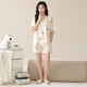 Pure Cotton Pajama с грудной подушкой для женщин летом 2025 г. Новый летний круглый круглые шорты с коротким рукавом набор домашней одежды Z1343 XL