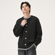 Gxg.jeans men's clothing, including wool fake two-piece loose cardigan sweater jacket for men, 25 autumn new arrival, black, pre-sale after November 22 M (170)