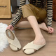 Belle treten auf faule Menschen Kopfschuhe für Frauen im Sommer tragen Mode 2025 Neue Stil Schwangerer Frauen Anti-Rutsch-Flachströme französische Sandalen Fischschuhe Aprikosen Farbe Sandalen Frauen 2025 Neue Stil 35 Sandalen Frauen 2025 Neue Stil