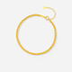 Saturday Lucky Yellow 18K gold bracelet for women, simple, fashionable and versatile, holiday gift for girlfriend, bracelet (16+3cm adjustable)