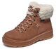 Skechers Botas Cortas Impermeables de Invierno para Mujer Botas de Senderismo cálidas de Felpa Botas de Tobillo cómodas con Punta Redonda Granate 6.5