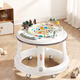 Angi Baby Baby Walker multifunción 360 girando para niños asistir a los niños Anti-rolling Tres en uno caminante crema blanca [360 cojín giratorio + música] Walker multifuncional Regalo de primer cumpleaños