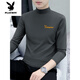 
Playboy (PLAYBOY) pure cotton half turtleneck base shirt for men's long-sleeved T-shirt solid color middle-collar spring and autumn men's underwear t-shirt outside autumn clothes LH-YPC6187 charcoal gray XL [Suggested 130-145Jin [Jin equals 0.5 kg]]
