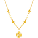 Saturday blessing yellow 18K gold love four-leaf clover necklace girl birthday gift C0616327 40+5cm