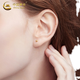 CHINA GOLD 18K gold pearl earrings for women, new versatile round bead straight needle earrings, Valentine's Day birthday gift for girlfriend, delivery today/next day 18K gold pearl earrings-3mm, about 0.1g