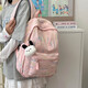 High-looking cute mini schoolbag for high school students with large capacity versatile simple commuting backpack campus computer pink with pendant