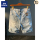 Romon Summer informal Shorts de gran tamaño de gran tamaño Algodón de algodón puro de algodón de cinco partes Bordado de moda Bordado de alta gama de alta parte de la parte de la parte de la partida [XY9922] 28 Adecuado para el peso 95-108Jin [Jin equivale a 0.5 kg]
