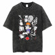 
Jiuvia Harajuku Street Washing Old Retro Japanese Naruto Naruto Anime Cotton T-shirt Men's Summer Short Sleeve B1365 Washing Black S
