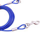 Tian Miaomiao dog tying wire rope thickened anti-biting traction rope medium and large dog metal p chain gold furbian collie explosion-proof dog walking chain dog tying wire rope blue 3 meters thickened and not easy to break