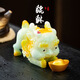 Carved feather color-changing tea pet Pixiu holding ingot can raise tea table tea table decorations high-end tea pet tea play kung fu tea set decoration color-changing Pixiu-without ingot
