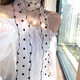 Pure and lustful pink polka dot long silk scarf for women gentle temperament accessories scarf high-end outfit scarf headband black