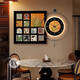 MPPMCK Feng Bailian Restaurant Dekorative Malleuchten mit Uhren und Uhren Wandmalereien Retro Esstisch Hintergrund Wandhänge Malerei K12807 + PB58 80*80 cm Malerei + 60*60 cm Wanduhr mit Uhr Pendel Pendel