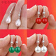 He Jiagong Lao Phoenix New Fashion Versatile Simple 2025 Sterling Silver 9999 Silver Earrings Women's Style Pearl Ear Hook White Silver Ear Hook Pearl Same Style