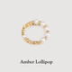 Amber Lollipop Wang Yuwen's same style pearl ring women's live index finger tail ring anniversary birthday gift for girlfriend and wife