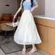 High-end fairy-like and elegant temperament skirt for women in summer 2025 high-waisted A-line pleated loose drooping large hem skirt 1343 apricot color M ([Suggested 96-110Jin[Jin equals 0.5 kg] wear])