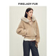 Fu Zhien Love Cycle South Africa imported hooded fox fur collar merino fur one-piece fur jacket black M