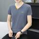 
Tulan v-neck peach neck men's short-sleeved T-shirt summer color cotton men's t-shirt base shirt V-neck T-shirt trendy half-sleeved top clothes White qy691 M 90-100Jin [Jin equals 0.5 kg]
