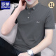 罗蒙（ROMON）珠地棉新款刺绣Polo.衫男士修身短袖t恤夏季翻领上衣透气半袖体恤 S5012款 黑色 M 适合95-115斤