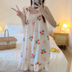 INS Style Cherry Starge Simsner Nightgown para mujeres en verano Estilo delgado 2025 Nuevo Internet Celebridad Princesa Estilo dulce Pajama de estudiantes tendencia 9272# Cherry Bear M