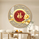 
Jile Duofu character hanging painting, entrance hallway, corridor, circular decorative painting, living room, dining room, sofa, TV background wall, small pendant Y9227-Fuyun Linmen-E 80*80cm [Aluminum alloy frame] Golden art micro spray