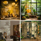 Pangdonglai Quality Ancient Style Courtyard Fond de fond en direct Nouveau style chinois Ancient Style Indoor 3 Le mur de fond tridimensionnel peut être personnalisé A-1478 Tissu photo haute définition [Pas de cheveux bouclés de trace] 2,5x2,5m