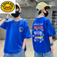 G.duck Boys T-shirt Short Sleeve 2025 Summer New Children's Big Children's Tops Children's Clothes Boys Pure Cotton Half-Sleeve Summer Clothes Trendy Winilila-BX679T-Shirt-Blue 130 cm