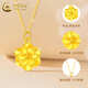 CHINA GOLD 18K gold necklace women's three-dimensional peony pendant light luxury jewelry Valentine's Day birthday gift for mom and wife 18K peony pendant with S925 silver chain