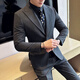 Playboy (PLAYBOY) high-end suit men's suit business casual British style groom wedding dress slim formal suit three-piece suit gray double-breasted suit + trousers XL (125-140Jin Jin equals 0.5 kg)
