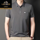Camisa de polo de manga corta de alta gama clásica para hombres para hombres para la camiseta de solapa casual de mediana edad para la solapa de mediana edad para mediana edad y ancianos sueltos y cómodos 9901 delgado azul M 165 165