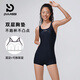 普拉施（PULASSI）泳衣女款高级感2025新款专业训练游泳馆专用绝美连体竞速游泳衣女 1047幻夜黑【莱卡科技面料】 L （159-164cm）建议48-54kg
